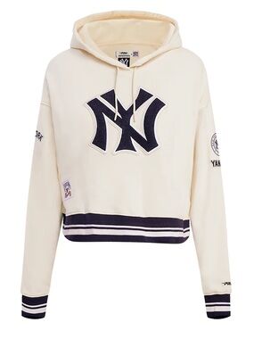MLB NEW YORK YANKEES RETRO CLASSIC WOMEN'S CROPPED PULLOVER HOODIE
